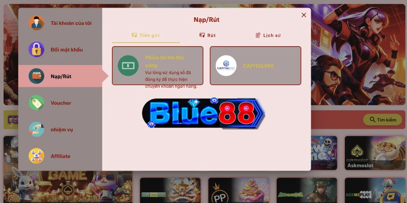 Nạp tiền Blue88 qua chuyển khoản ngân hàng